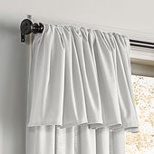 Mercantile Drop Cloth White Light Filtering Farmhouse Curtain with Valance